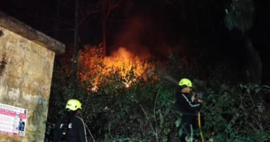 एसएसबी फायरिंग रेंज के पास जंगल में लगी आग