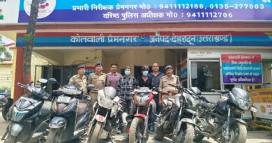 वाहन चोरी की अलग- अलग घटनाओ का दून पुलिस ने किया खुलासा