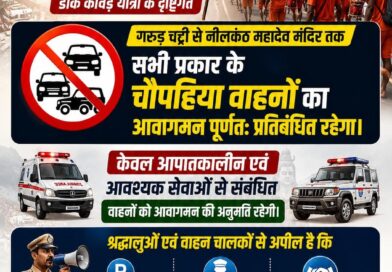 गरुड़ चट्टी से नीलकंठ महादेव मंदिर तक चार पहिया वाहन हुआ प्रतिबंध