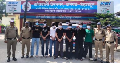 सार्वजनिक स्थान पर हुड़दंग करने वाले 07 युवकों को पुलिस ने किया गिरफ्तार